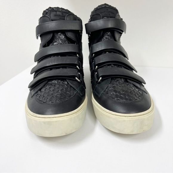 Louis Vuitton Reptile Sneaker Boot Black Leather High Top 12 Mens - Picture 5 of 14